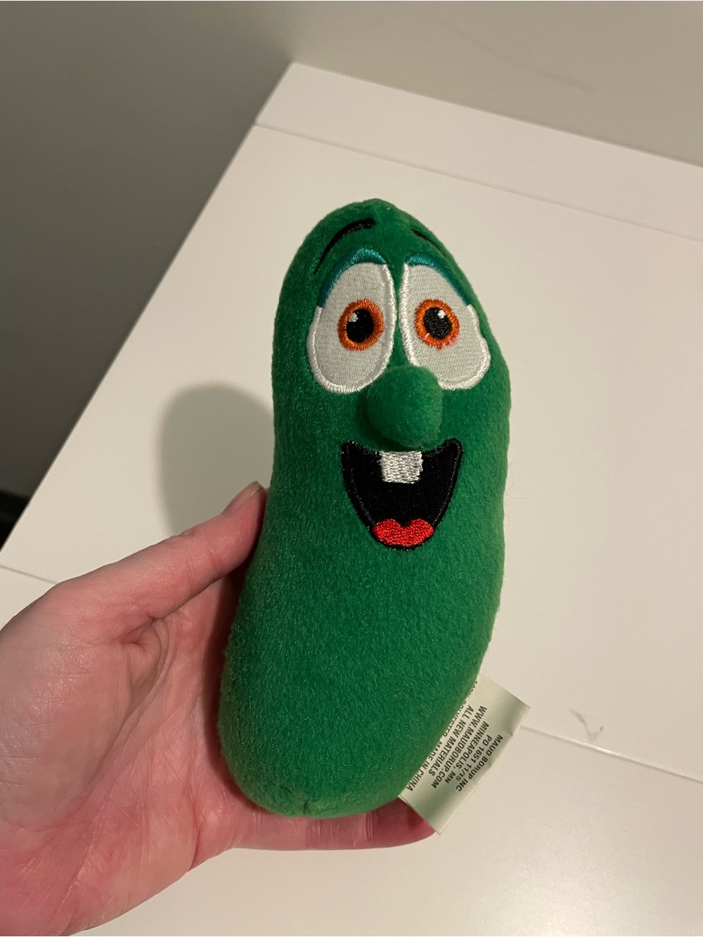 Veggie Tales Brand Larry The Cucumber Plush Toy 7" Green Soft Polyester Ages 3+